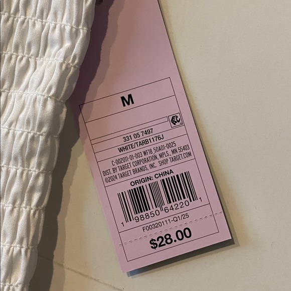 Wild Fable SZ Medium White Long Smocked Waist Flare Skirt New D30(e) - Picture 3 of 14